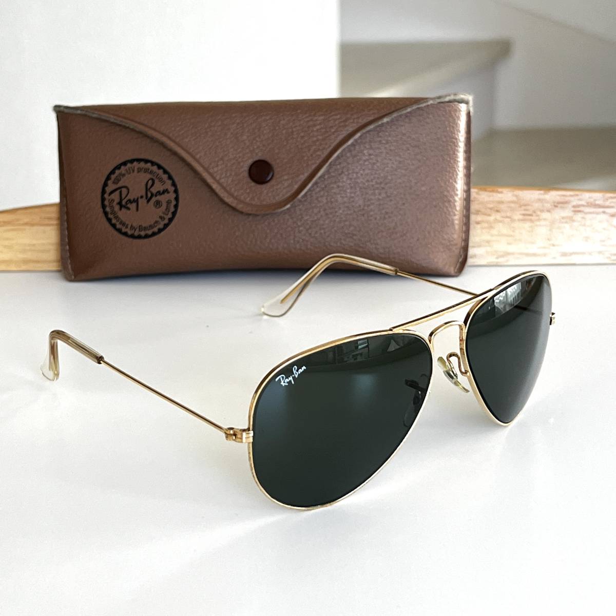 ◆Vintage B&L Ray-Ban USA ヴィンテージ ボシュロム社製 レイバン AVIATOR アビエーター ゴールド  ティアドロップサングラス 58mm