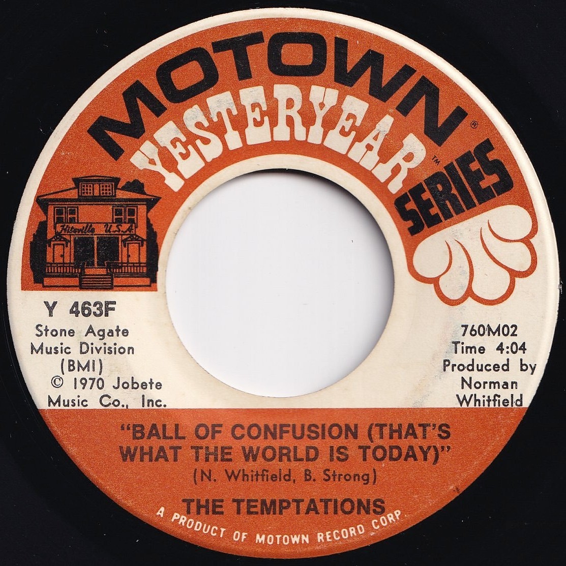 Temptations Don't Let The Joneses Get You Down / Ball Of Confusion Motown US Y 463F 205600 SOUL ソウル レコード 7インチ 45_画像2