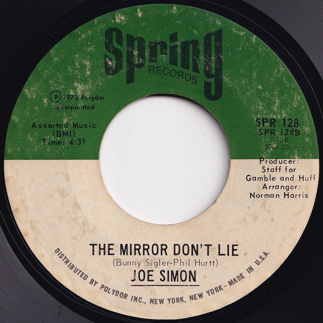 Joe Simon Power Of Love / The Mirror Don't Lie Spring US SPR 128 205618 SOUL ソウル レコード 7インチ 45_画像2