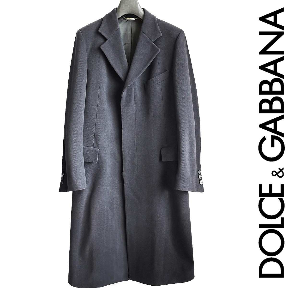 正規品 最高級 ドルチェ＆ガッバーナ Dolce & Gabbana ウールメルトン チェスターコート ライダースブルゾン ジャケット D＆G_画像1