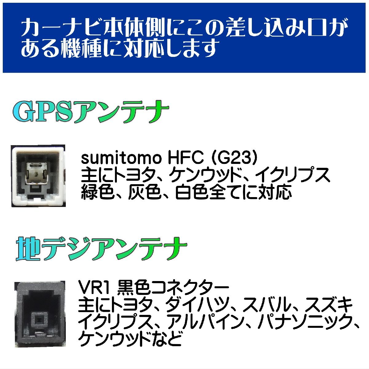 トヨタ ダイハツ イクリプス 対応 GPS 一体型 フィルムアンテナ アンテナケーブルセット フルセグ 12セグ G23 VR1_画像4