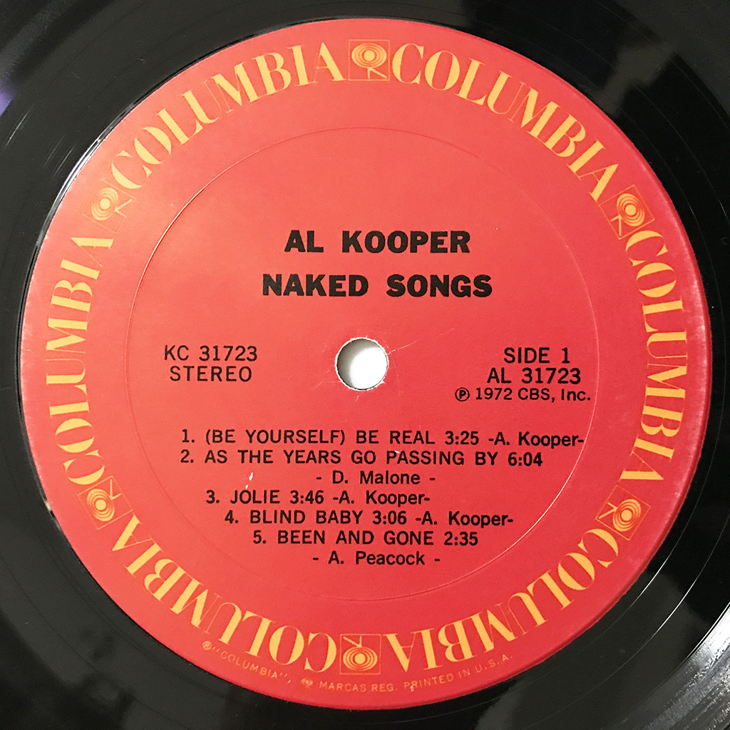 US ORIG LP■Al Kooper■Naked Songs■Columbia 名曲「Jolly」収録 アメリカ盤 オリジナル ステレオ【試聴できます】_画像5