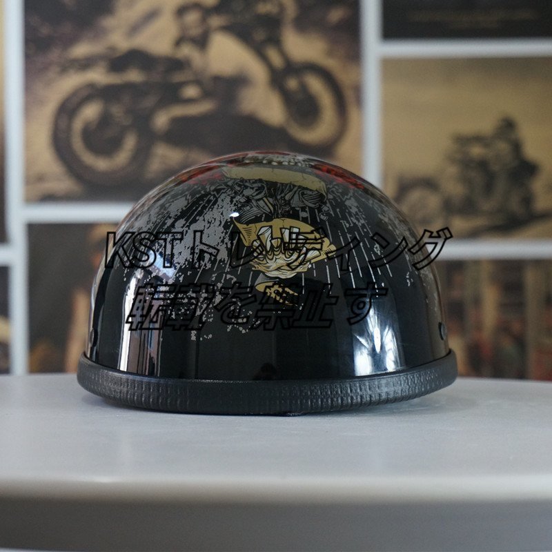 ★新入荷EEハーフヘルメットサマーハーフキャップレトロハーフヘルメットオートバイヘルメットハーレーヘルメットサイズ55-60cm_画像1