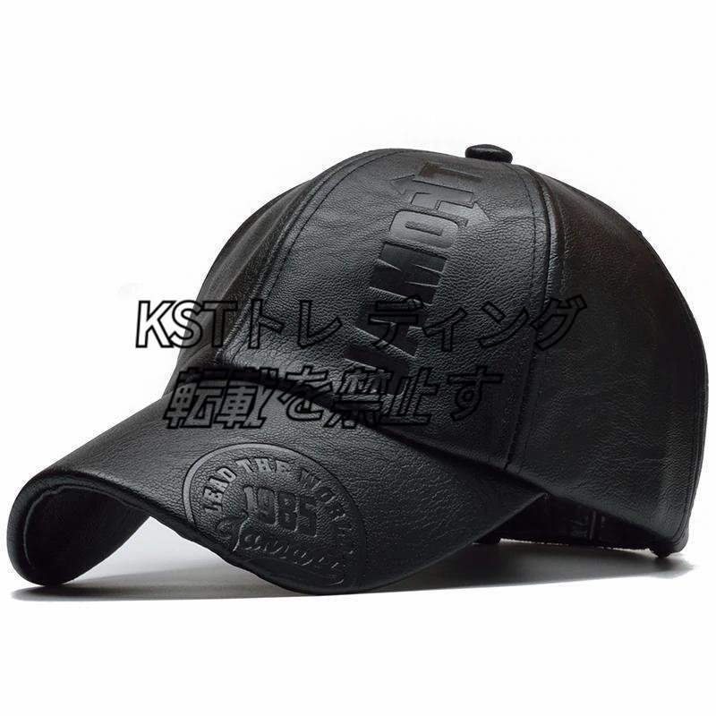 Gorras パラ Hombre メンズトラック運転手キ 冬キャップ Pu レザー野球キャップ 男性スナップバック帽子キャスケット_画像7