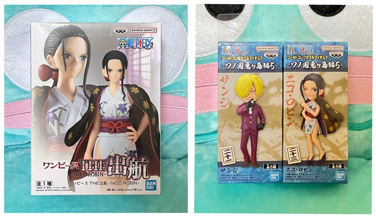 ワンピース THE 出航 -NICO ROBIN- ワールドコレクタブルフィギュア　ワノ国鬼ヶ島編５　ニコ・ロビン　サンジ　セット