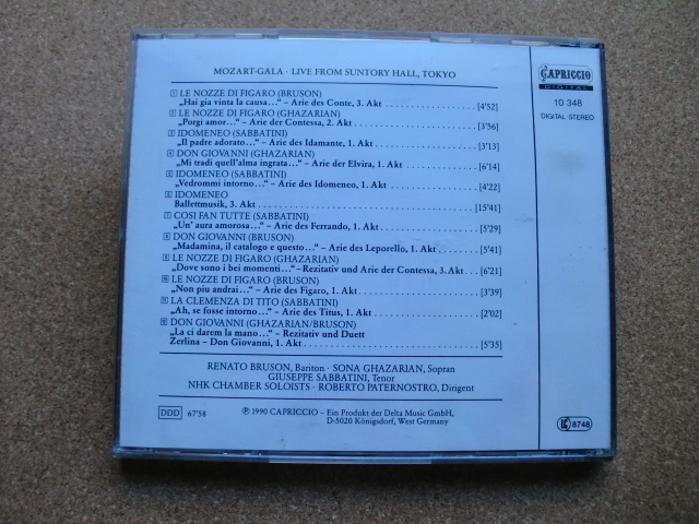 ＊【CD】＊モーツァルト・ガラ／東京サントリー・ホール・ライヴ（10 348）（輸入盤）_画像3