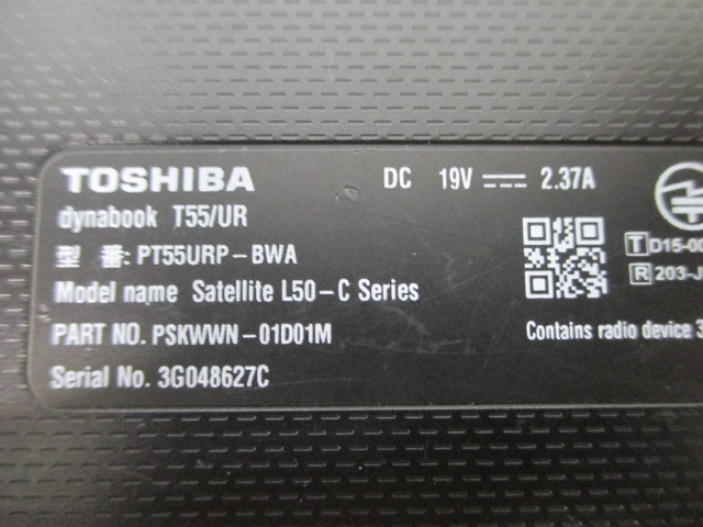 TOSHIBA dynabook T55/UR PT55URP-BWA Core i3 稼働品 激安1円スタート_画像10