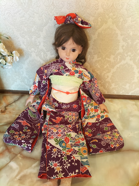 doll . height 60cm rank for reversible tailoring long-sleeved kimono set ( dark red * purple )