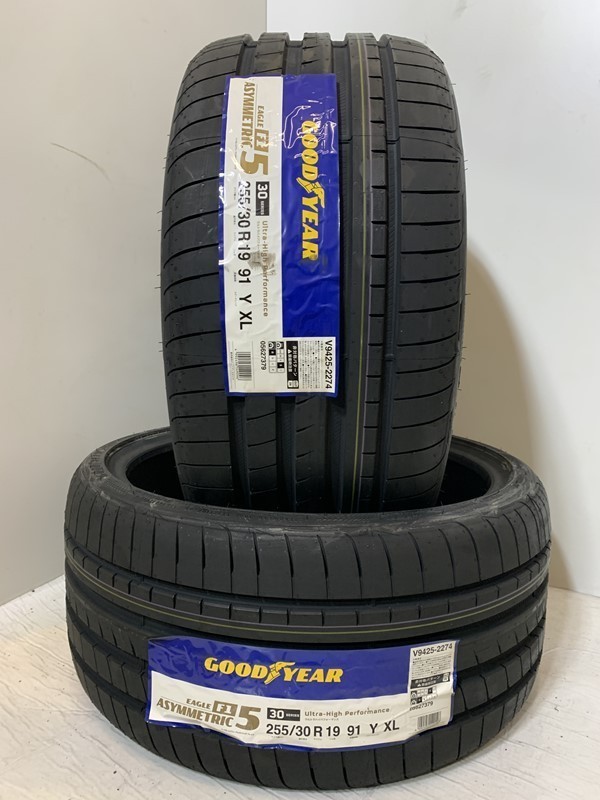 保管袋付【送料無料】未使用夏タイヤ 2本セット 255/30R19 91Y XL(SGY168-23)GOODYEAR EAGLE F1 ASYMMETRIC 5 255/30/19 20年～21年_画像1