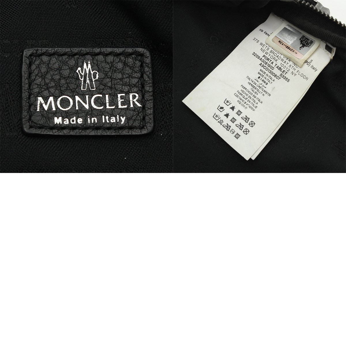 ★C2559 美品 モンクレール キルティング 迷彩柄 ナイロン PORTA TABLET タブレットケース ブラック×ネイビー MONCLER メンズ★の画像10