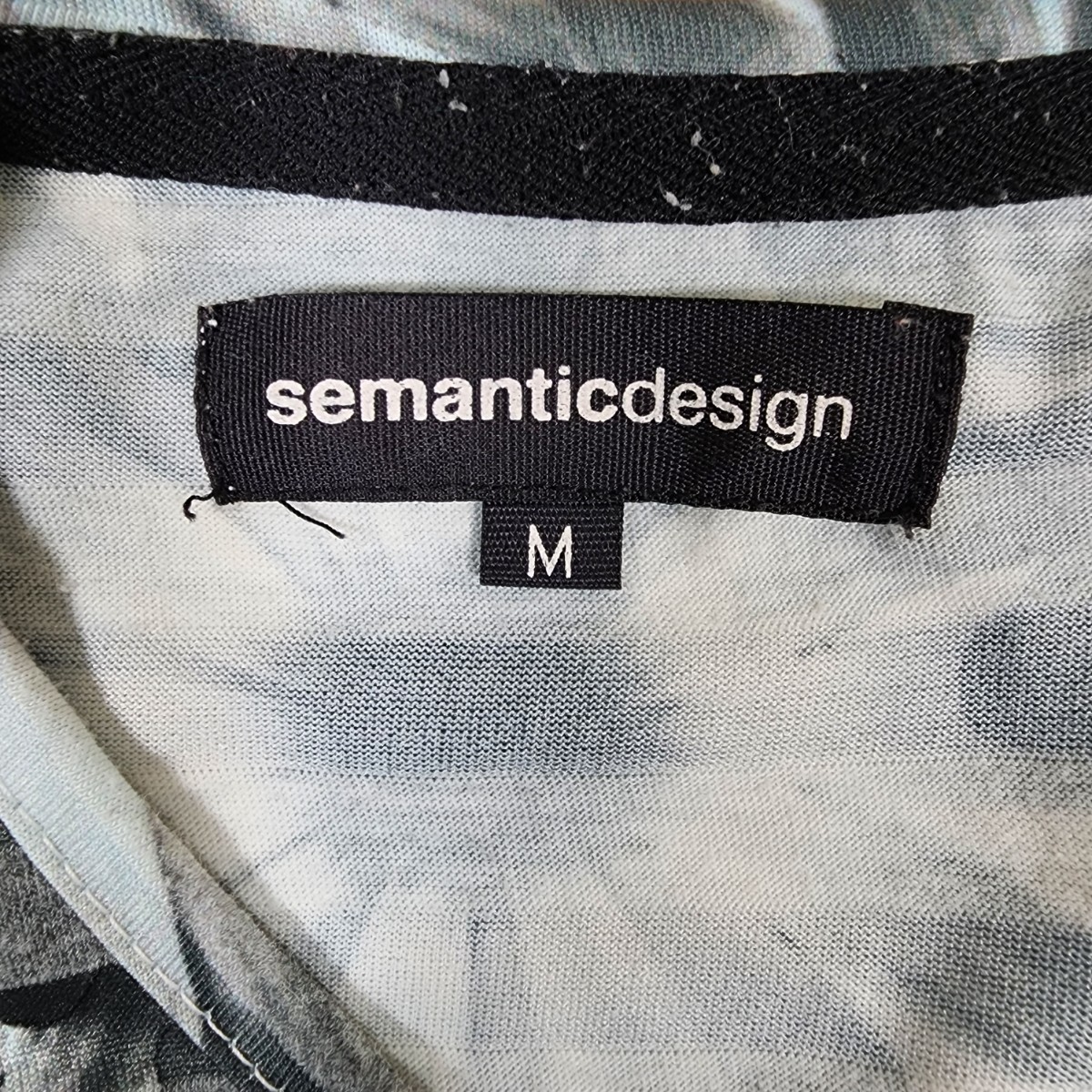Y3 semanticdesign セマンティックデザイン タカキュー メンズ Tシャツ 半袖 かわいい M グレー 灰 ボーダー フラワー 花柄 