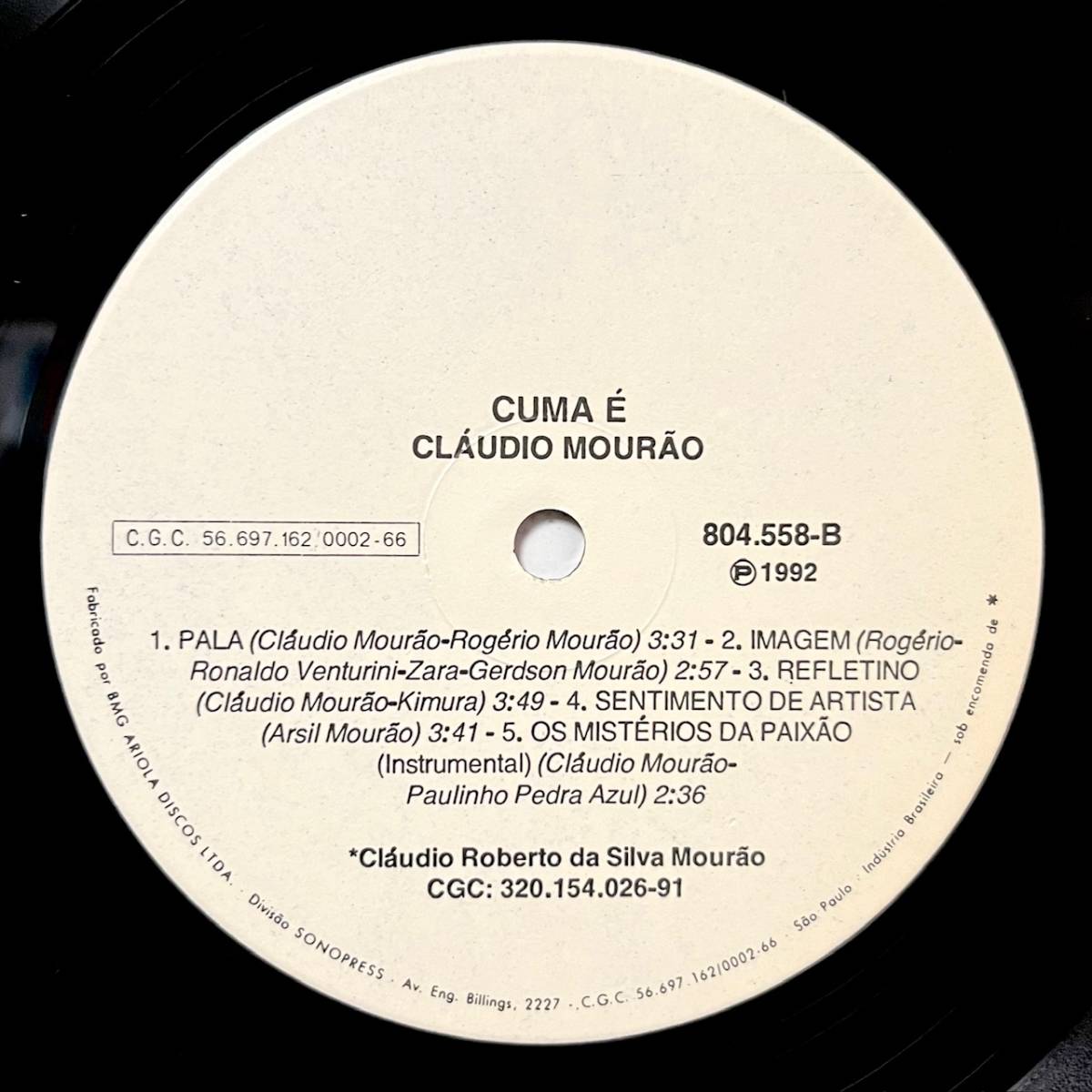 【ブラジリアンAORレア盤】Claudio Mourao / Cuma-E 【1992年オリジナル】の画像4