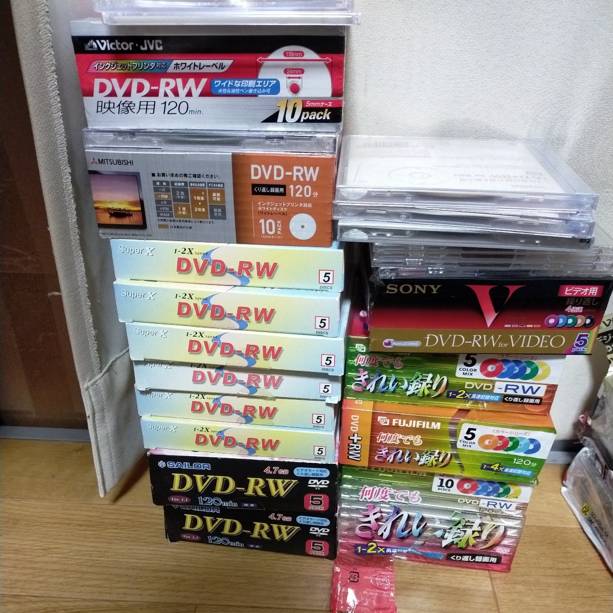 【DVD-RW】DVD-RW Victor ビクター SONY くり返し録画用 FUJIFILM SONY SuperX SAILOR TDK maxell まとめ 大量 100サイズ 同梱不可_未開封品