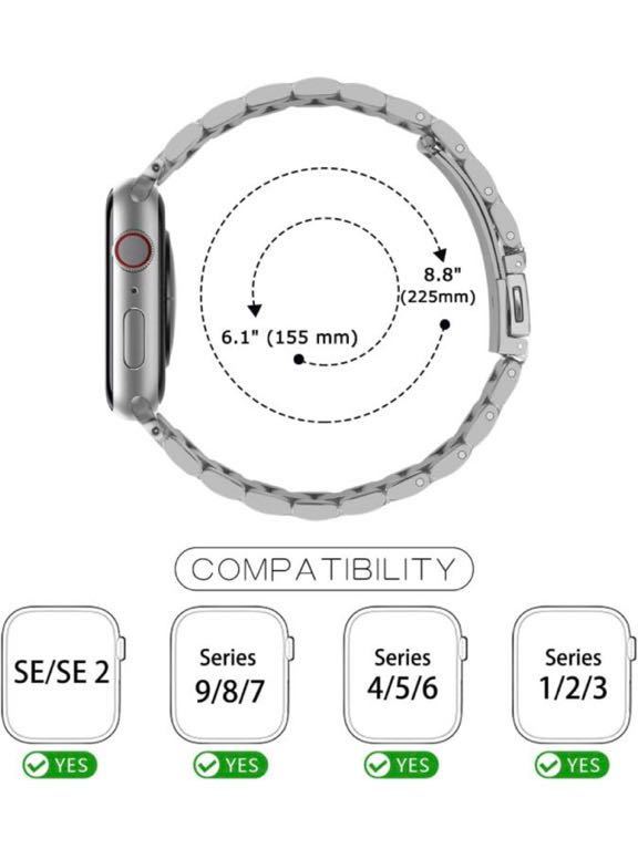 コンパチブル Apple Watch バンド 41mm 40mm 38mm プレミアムステンレススチールメタル交換バンド Apple Watch シリーズ9 シリーズ8 / 7_画像6