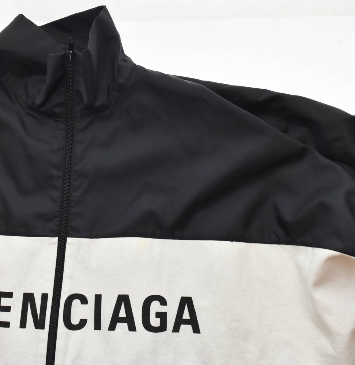 ☆ BALENCIAGA バレンシアガ 2018AW Nylon Logo Denim Jacket ナイロンロゴデニムジャケット 529213 TB003 size36 黒 ブラック 103 _画像9