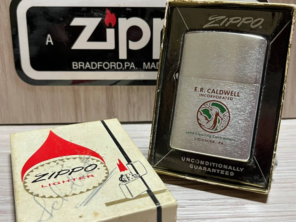 大量出品中!!【希少】未使用 1962年製 Zippo 'E.R.CALDWELL' 60's ビンテージ オリジナル箱 シルバーカラー ジッポー 喫煙具 ライター_画像1