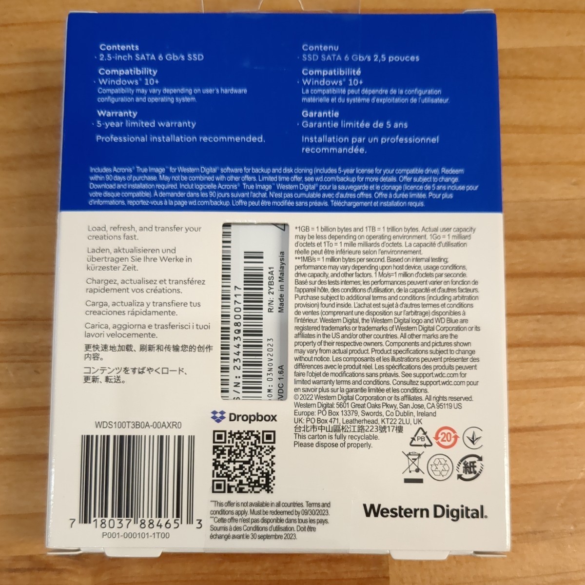Western Digital WD Blue SSD 1TB 新品未開封 ウエスタンデジタル WDS_画像2