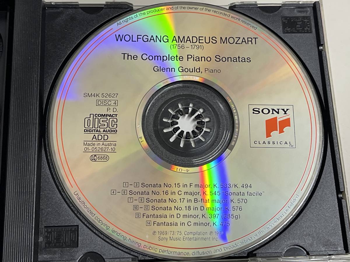 【CD4枚組】mozart/the complete piano sonatas/glenn gould/グレン・グールド【輸入盤】_画像9