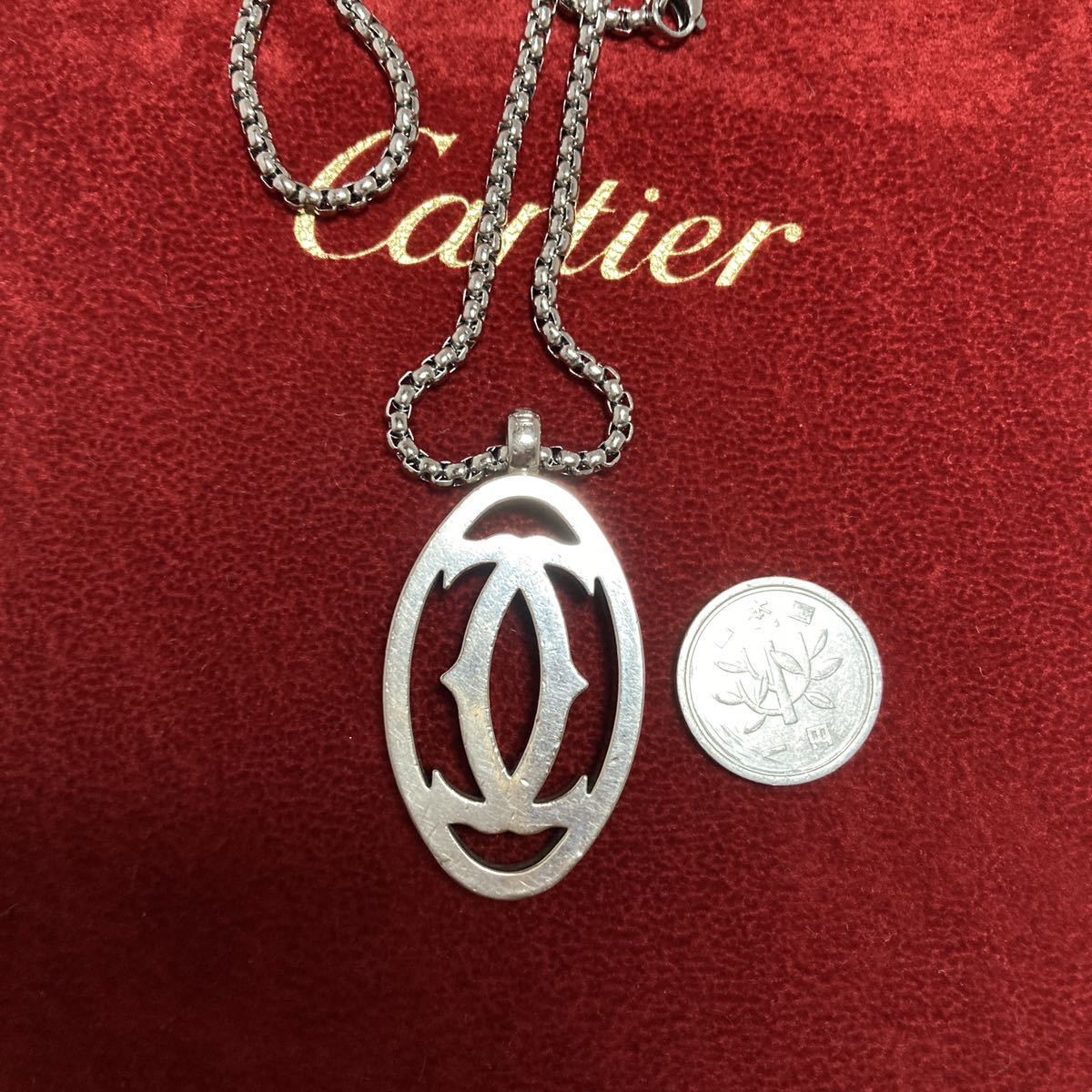 [ regular goods ] Cartier volume charm necklace Cartier with logo bene Cheer 60 centimeter necklace storage bag attaching 