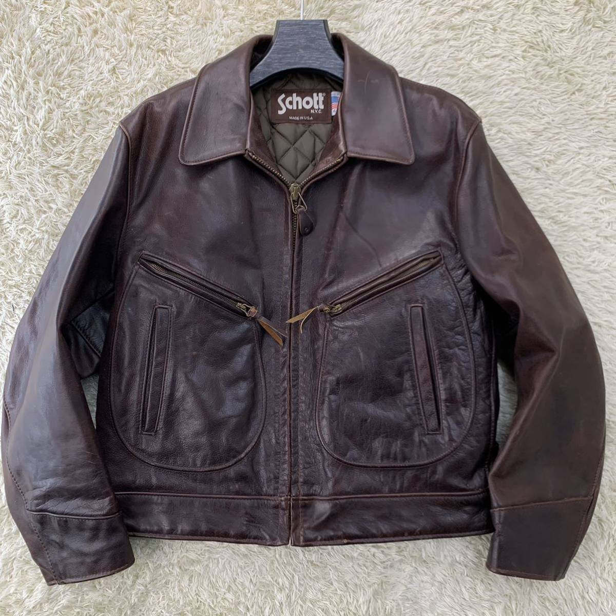 美品 希少サイズ44 Schott ショット 637 シングルライダース 美品 希少サイズ44 Schott ショット 637 シングルライダース