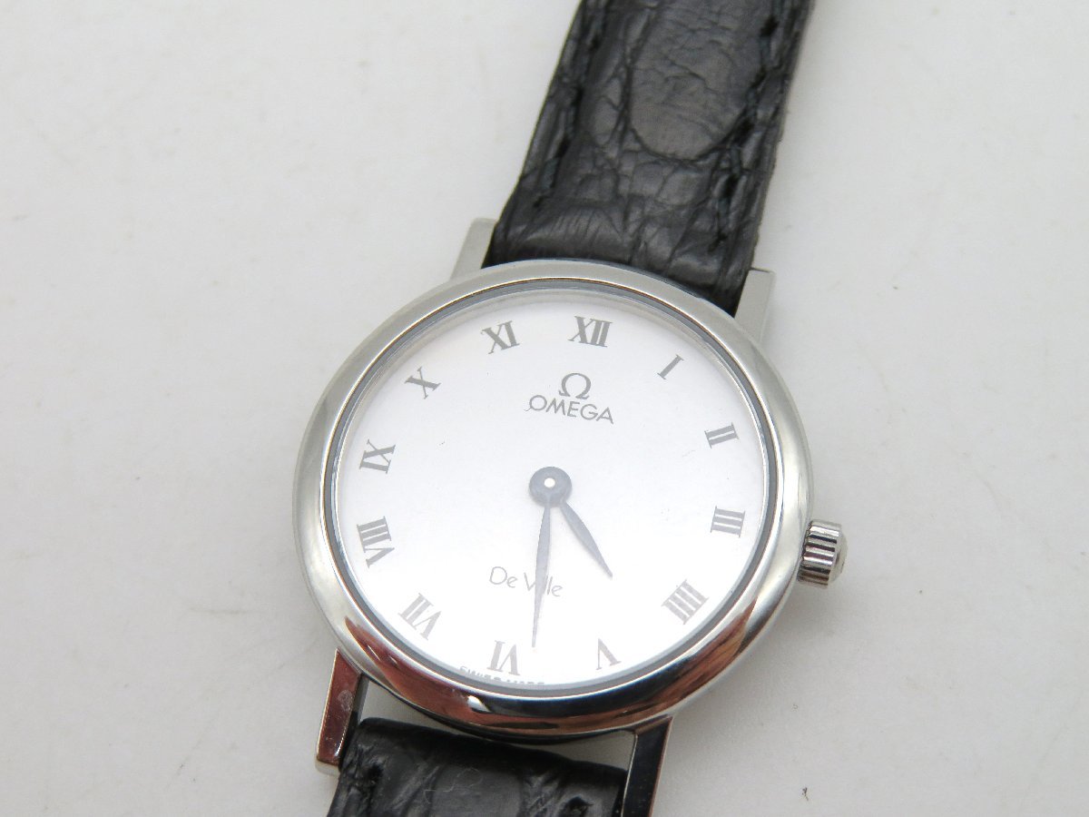 1円◆稼働◆　オメガ　　デビル　ホワイト　クオーツ　レディース　腕時計　　L412_画像1