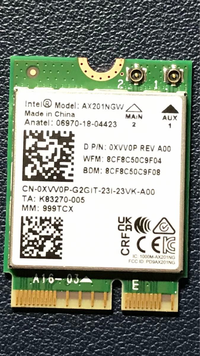 DELL PC用 AX201 WiFi6/BT M.2 カード