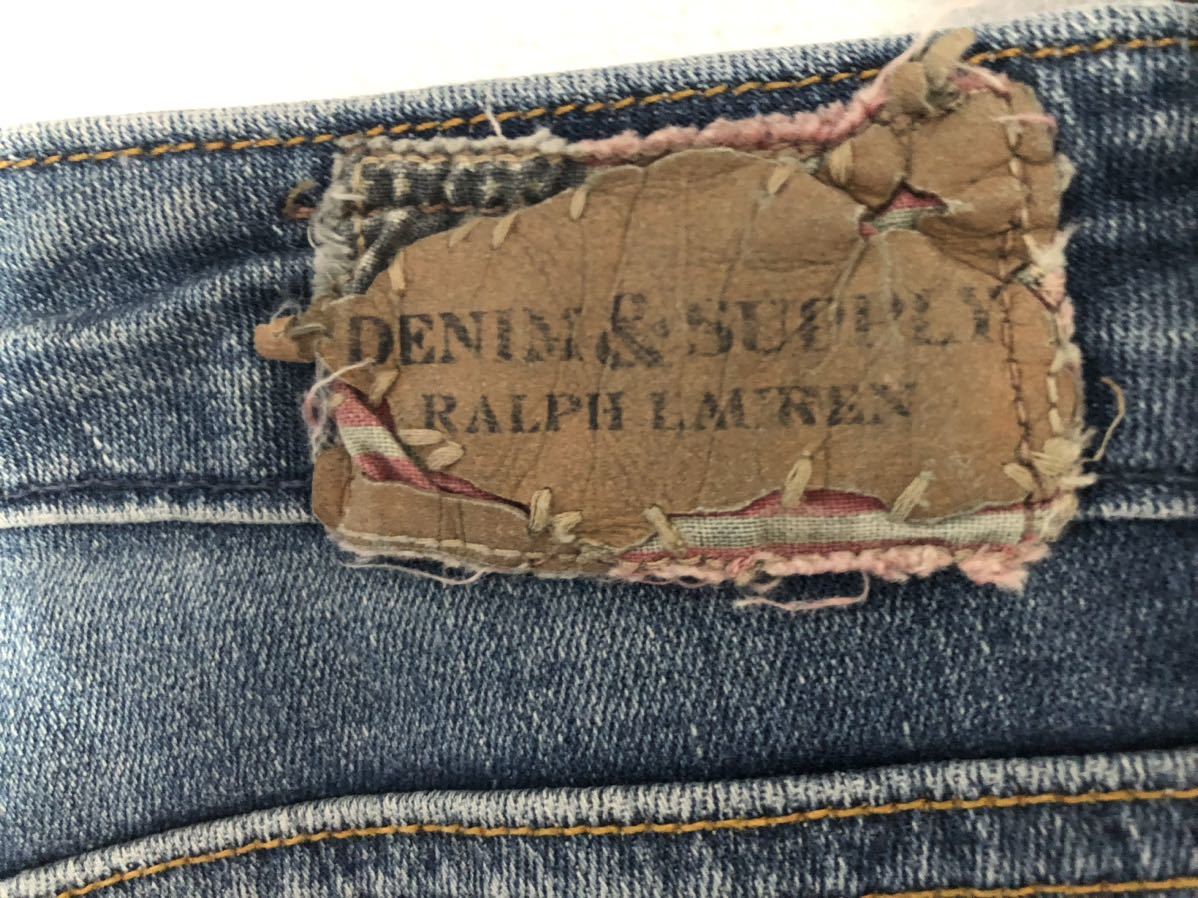 【未使用】ラルフローレン Denim & Supply Ralph Lauren デニムパンツskinny 27/32 オシャレな ダメージ加工_画像4