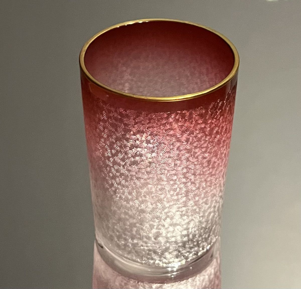 Baccaratオールドバカラ/※春海商店 金彩薔薇色青海波紋 日本酒茶 Baccaratオールドバカラ/※春海商店 金彩薔薇色青海波紋 日本酒茶