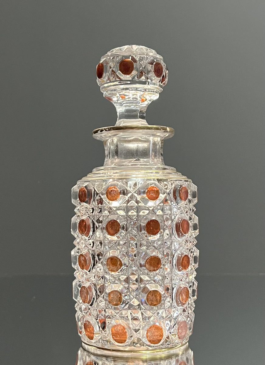 BACCARAT オールドバカラ/※ディアマン ピエーリー 上級赤被金装飾 香水瓶　美品_画像1