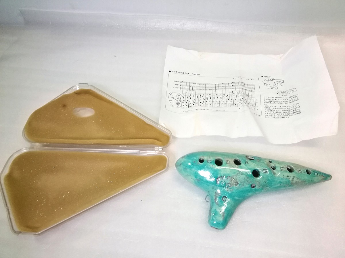 AKETA アケタ　オカリナ　 OCARINA 　T-5C 楽器　ケース・取説付き　陶器　(az)_画像1