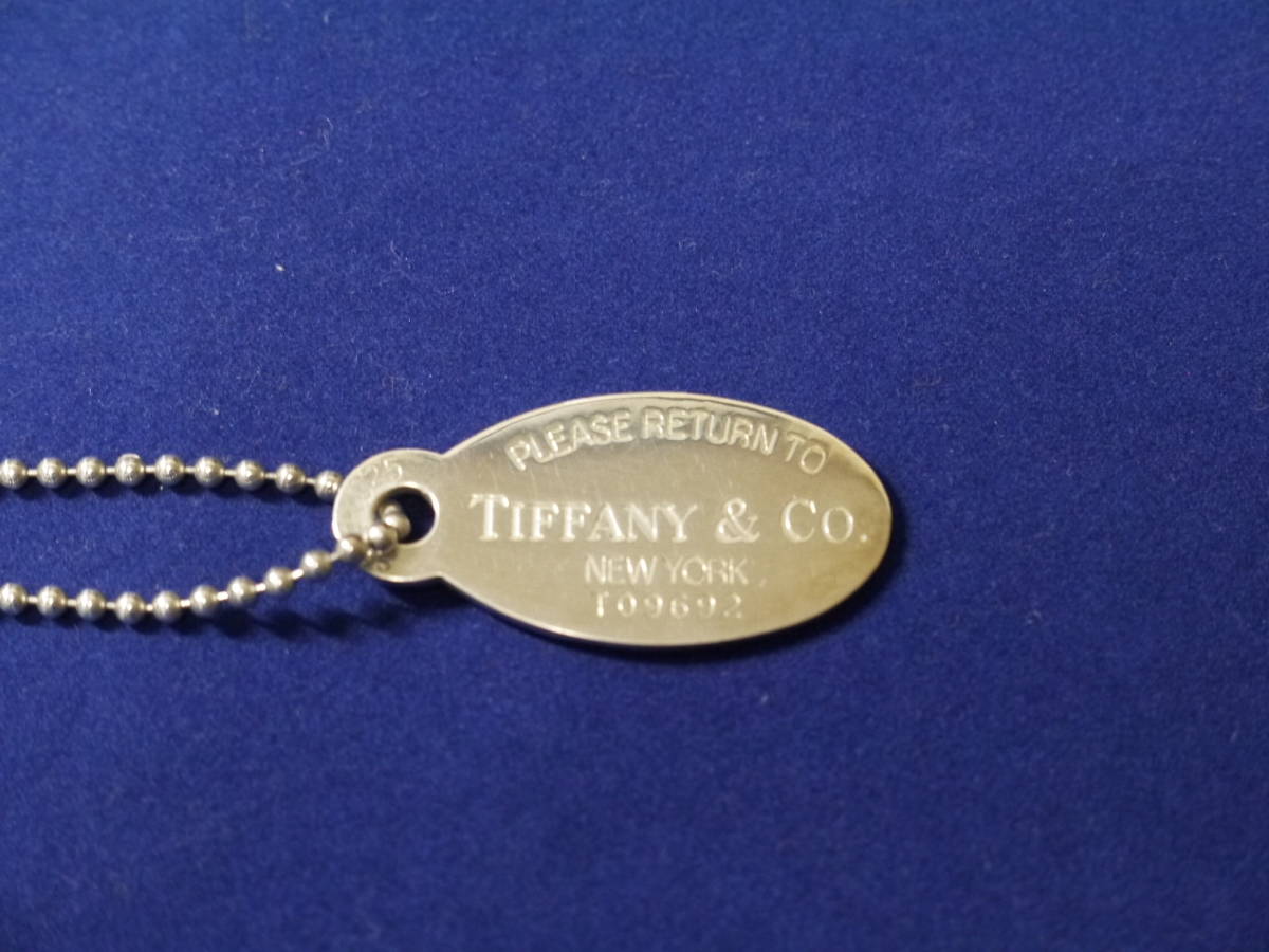 ☆TIFFANY＆Co.NEW YORK〃リターントゥティファニー・タグトップペンダント/ボールチェーンネックレス〃スターリングシルバー925・美品★_画像3