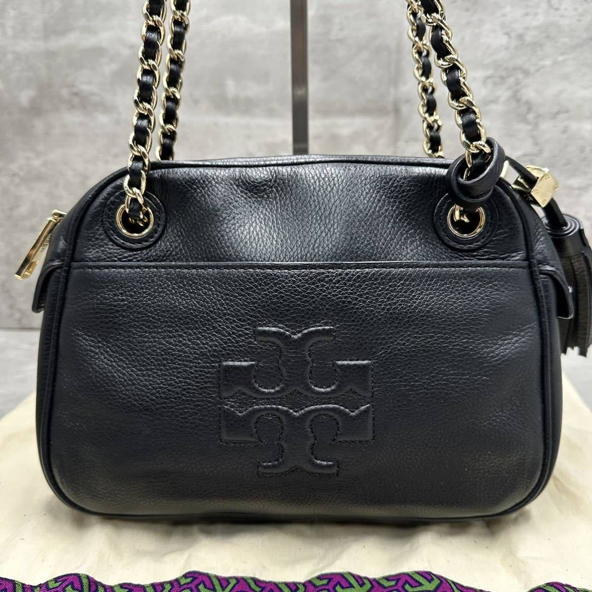 1円■美品■ TORY BURCH トリーバーチ ショルダーバッグ チェーンウォレット フレミング キルティング レザー レディース ロゴ 斜めがけ_画像2