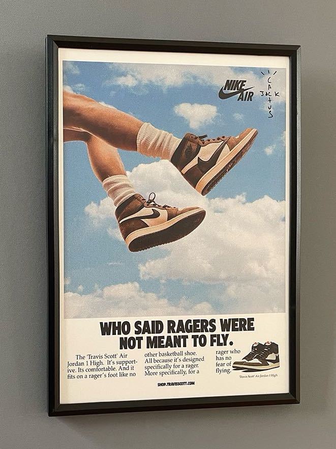 額付き】A4アートポスター Travis Scott Nike AJ1 cactus jack 額付き】A4アートポスター Travis Scott Nike AJ1 cactus jack