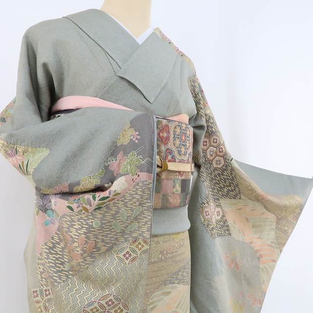 ゆめsaku2 新品 金駒刺繍 着物 正絹 仕付け糸付“やわらかな雰囲気に迫力と躍動を解く晴れ空”訪問着 2887_画像10