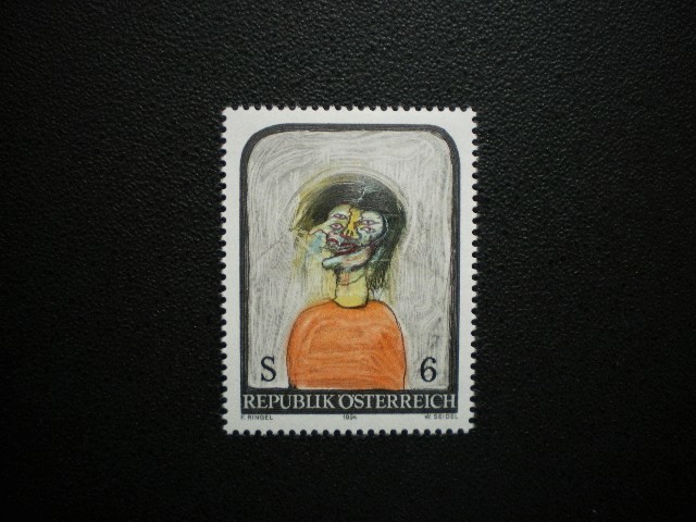 オーストリア発行 オーストリアの画家 フランツ・リンゲルの現代美術切手 １種完 ＮＨ 未使用_画像1