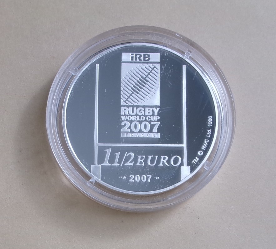 フランス共和国発行 ラグビーワールドカップ２００７記念 プルーフ銀貨 １点 未使用_画像4