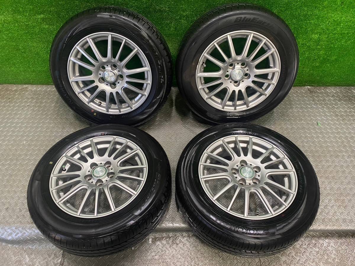 185/65R15 YOKOHAMA BluEarth ヨコハマ 2023年製 ラジアルタイヤ 夏 4本 アルミセット Weds ravrion 15×6J PCD114.3 5穴 43_画像1