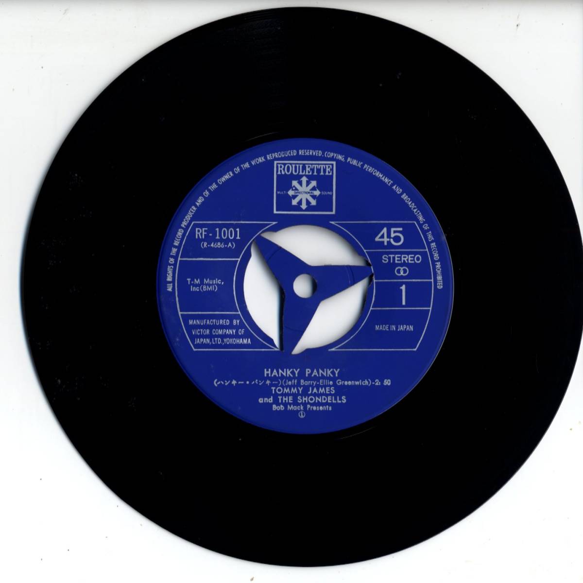 Tommy James & The Shondels 「Hanky Panky/ Thunderbolt」国内盤EPレコード _画像3
