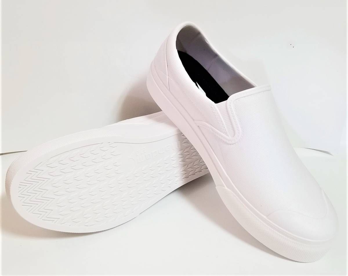 [ complete waterproof ] slip-on shoes rain shoes waterproof sneakers white 28. man dam 