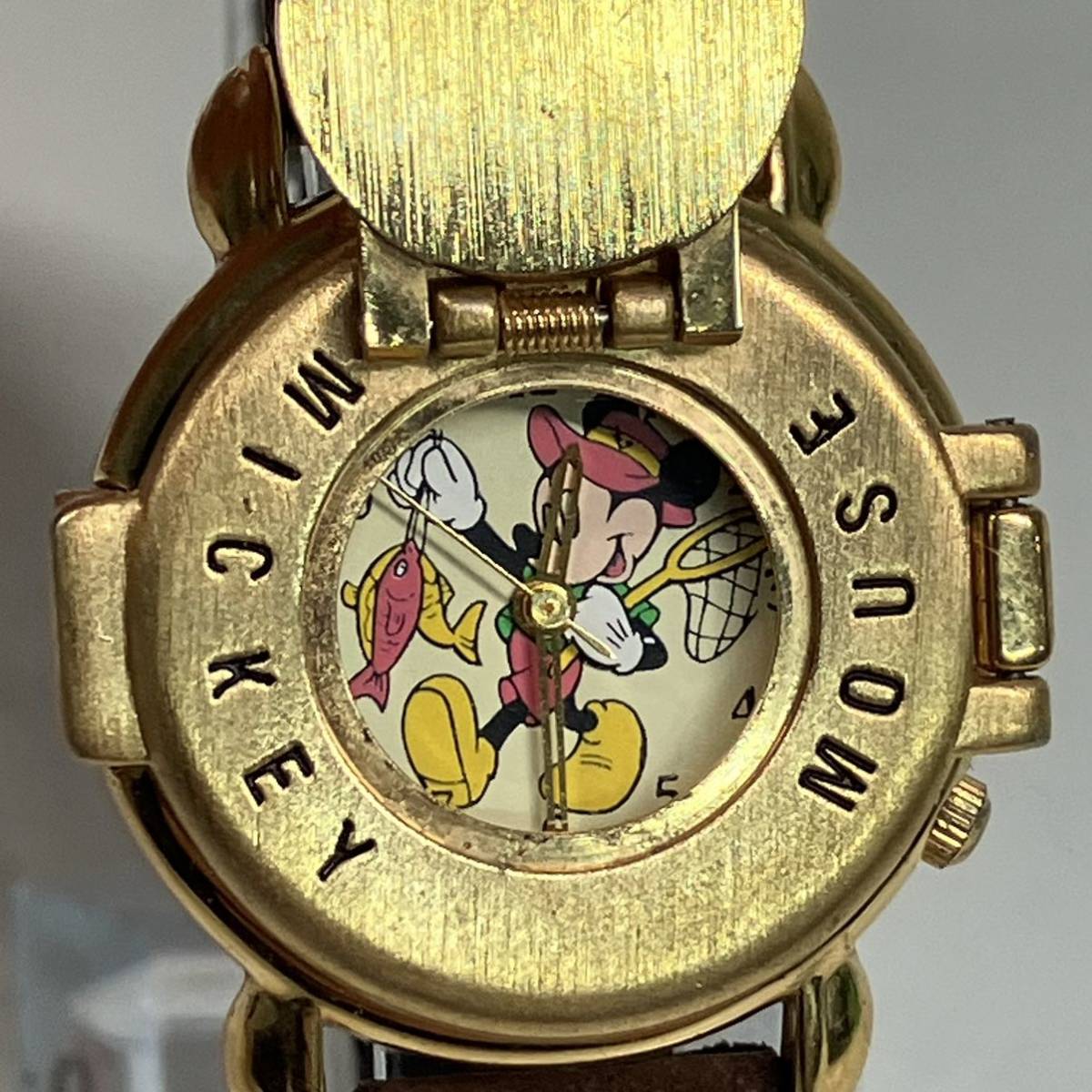 1円〜 12☆ Disney ディズニー 腕時計 MICKEY MOUSE ミッキーマウス NO.M86 ゴールドカラー レディース腕時計 動作未確認_画像5