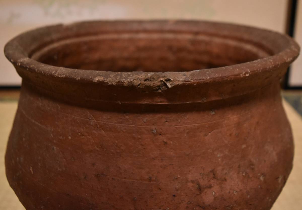 古信楽焼　広口壺　模様あり　室町時代だと思います。　初だし品　レンガ肌_画像6