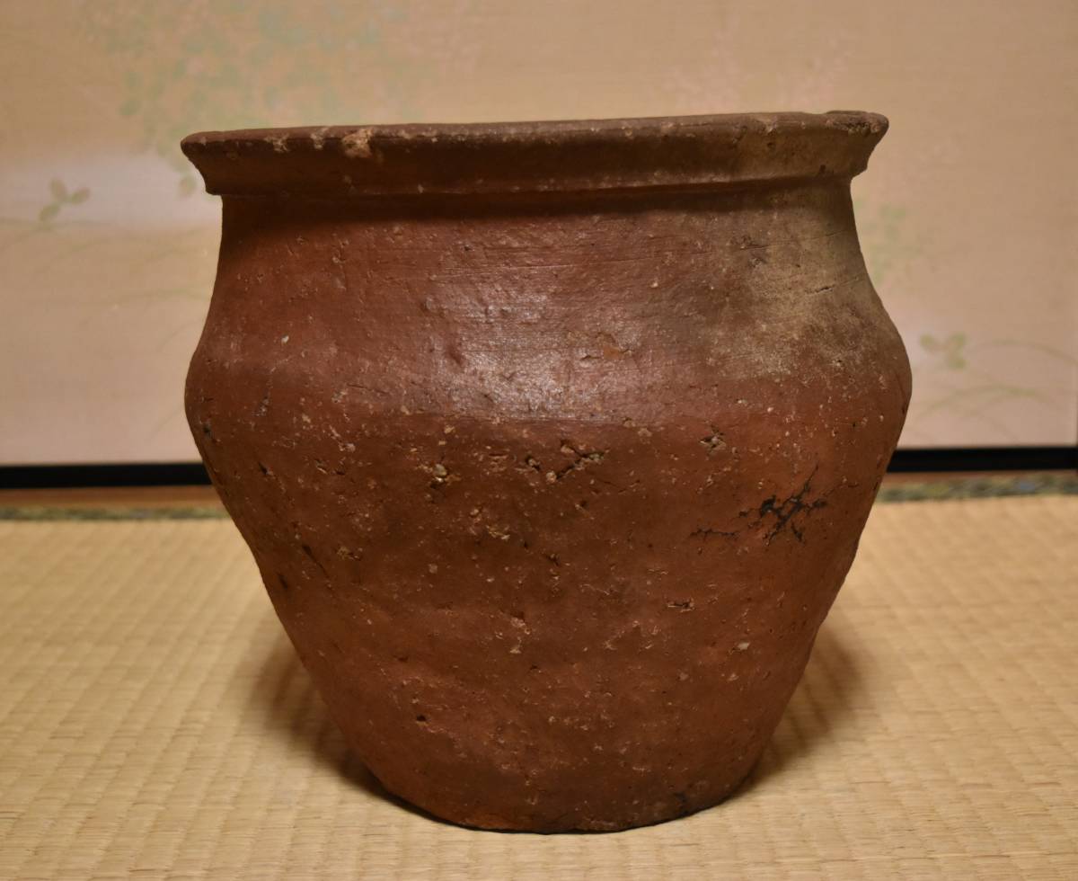 古信楽焼　広口壺　模様あり　室町時代だと思います。　初だし品　レンガ肌_画像8