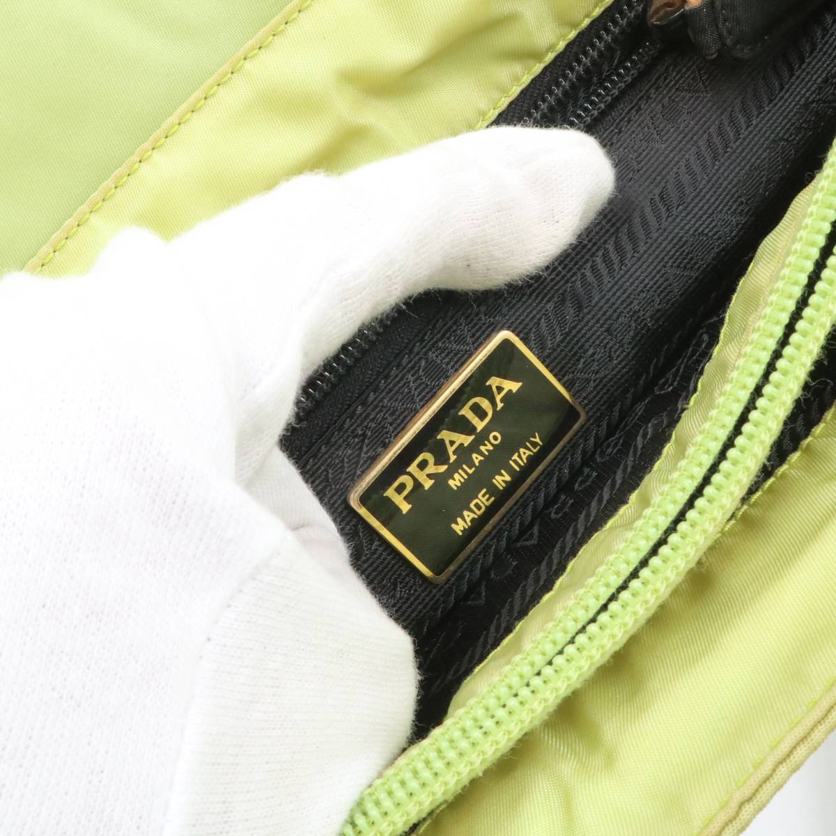 ★PRADA プラダ テスートナイロン ハンドバッグ トートバッグ 手持ちかばん レディース ライトグリーン系_画像8