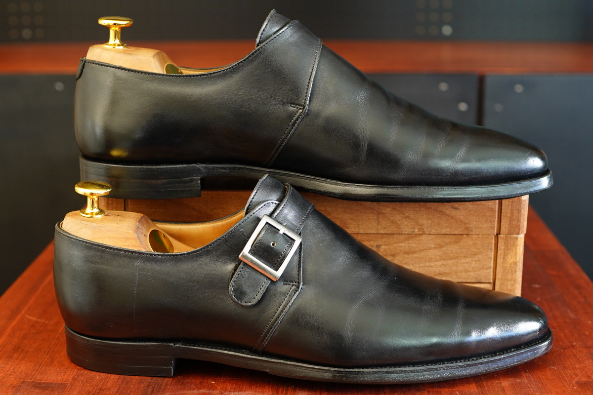 【袋付き】クロケットジョーンズ◆Crockett&Jones◆MONKTON◆8E◆26～26.5㎝相当◆黒◆ブラック◆シンブルモンクストラップ◆英国_画像3