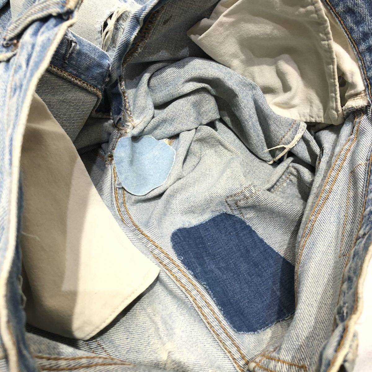 Levi's 501 66後期 ジーンズ デニム W:約72cm スモールe 赤耳 チェーンステッチ リーバイス ビンテージ_画像9