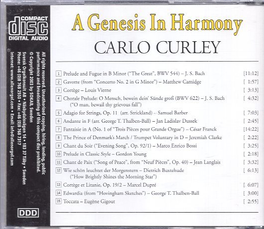 Carlo Curley A Genesis In Harmony_画像2