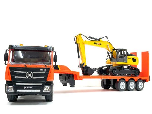 [ radio-controller .2 pcs. set . super-discount!]BIG size total length 715mm 2.4GHz 1/24 scale large heavy equipment forwarding trailer & power shovel radio-controller set 