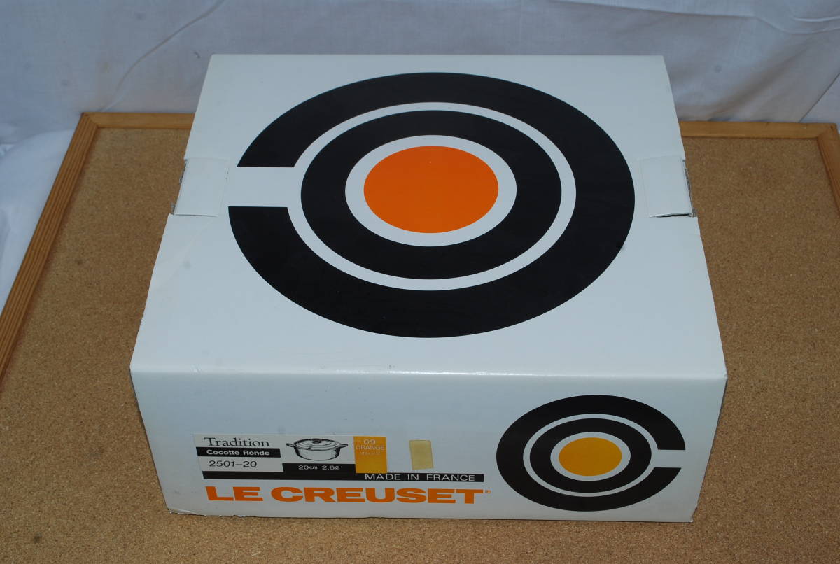 新品 未使用品 LE CREUSET ココット・ロンド 両手鍋 20cm 2.4L オレンジ ルクルーゼ 2501-20-09 Cocotte Ronde _画像1