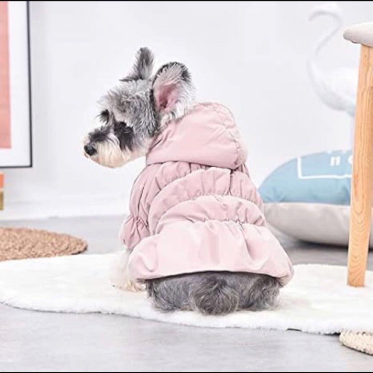【XＬ】犬服　ダウンコート  ダウンジャケット　ピンク 裏起毛 花柄 ペット服 ペット用品　フード　 犬用　新品　ドッグウェア