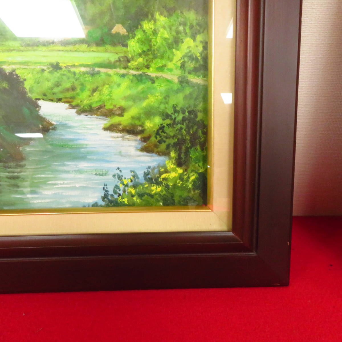  genuine work guarantee art work [ hot water . hot spring close. mountain ./ one water member Kobayashi ..] autograph landscape painting oil painting oil painting picture work of art art goods antique goods old work of art 68.7×61.3
